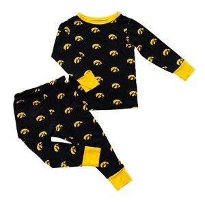 4T Tailgate Tikes Iowa Hawkeye Black and Yellow Pajama Set Hawks Iowa